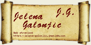 Jelena Galonjić vizit kartica